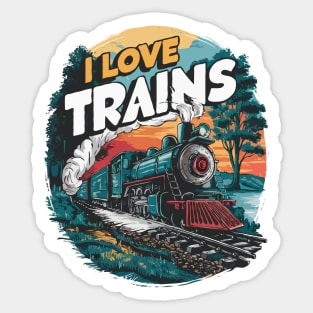 I Love Trains. Train lover Sticker